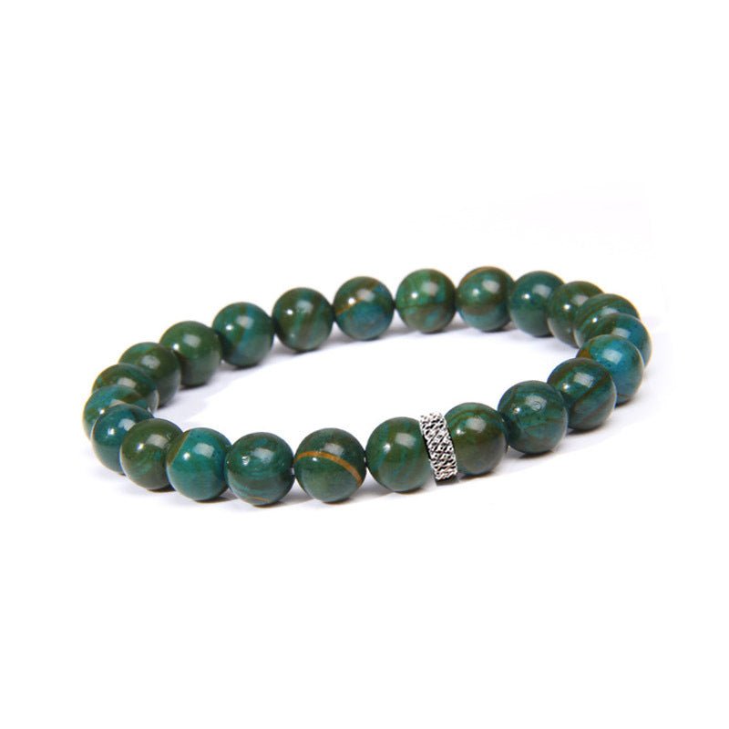 8mm Crystal Bead with Stainless Ring Bead Bracelets GEMROCKY-Bracelets-Green Jade-