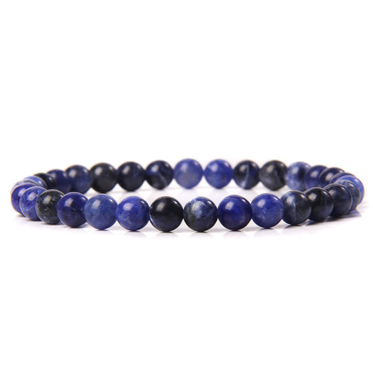 8mm Dark Blue Sodalite Bead Bracelets GEMROCKY-Bracelets-