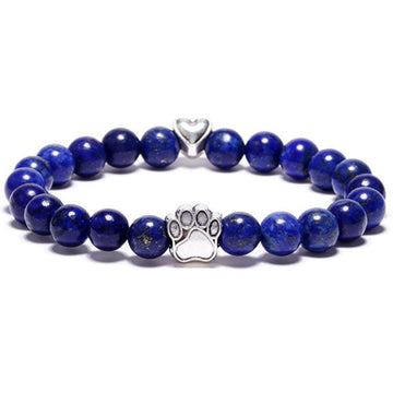 8mm Dog Paw Crystal Bead Bracelets GEMROCKY-Bracelets-Lapis Lazuli-