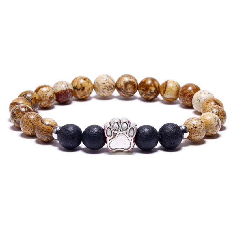 8mm Dog Paw Crystal Bead Bracelets GEMROCKY-Bracelets-Picture Jasper-