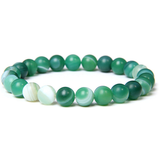 8mm Green Stripe Agate Bead Bracelets GEMROCKY-Bracelets-