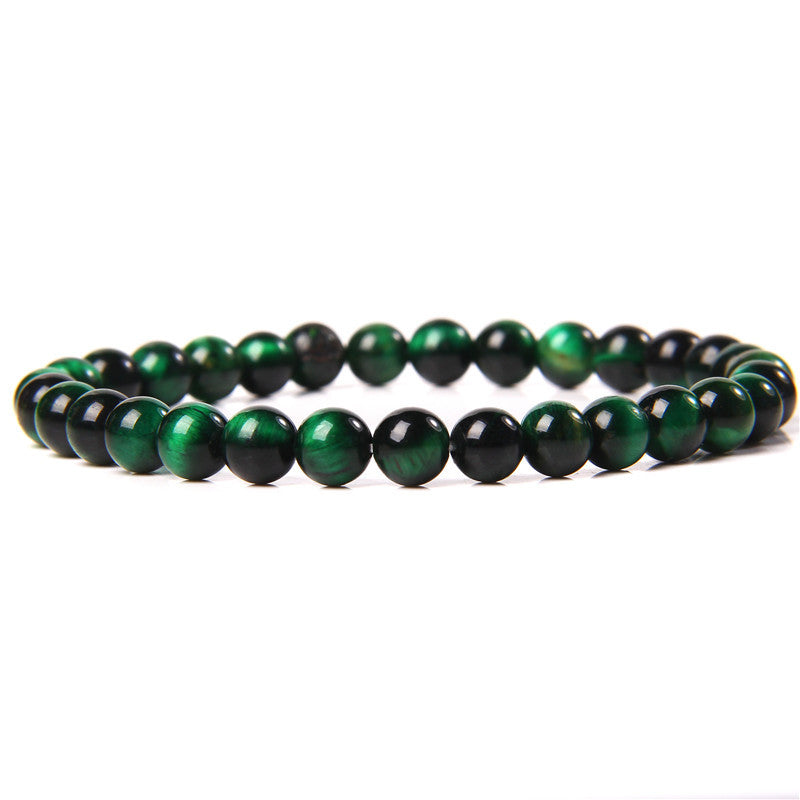 8mm Green Tiger Eye Stone Bead Bracelets GEMROCKY-Bracelets-