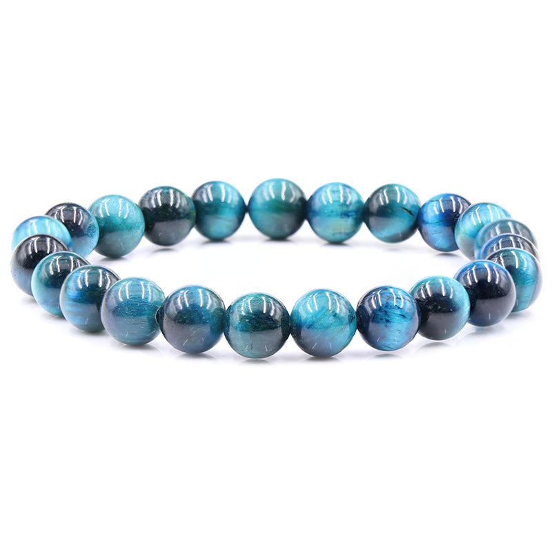 8mm Light Blue Tiger Eye Stone Bead Bracelets GEMROCKY-Bracelets-