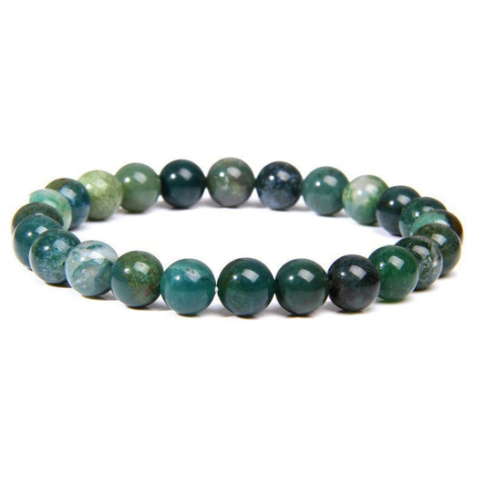 8mm Moss Agate Bead Bracelets GEMROCKY-Bracelets-