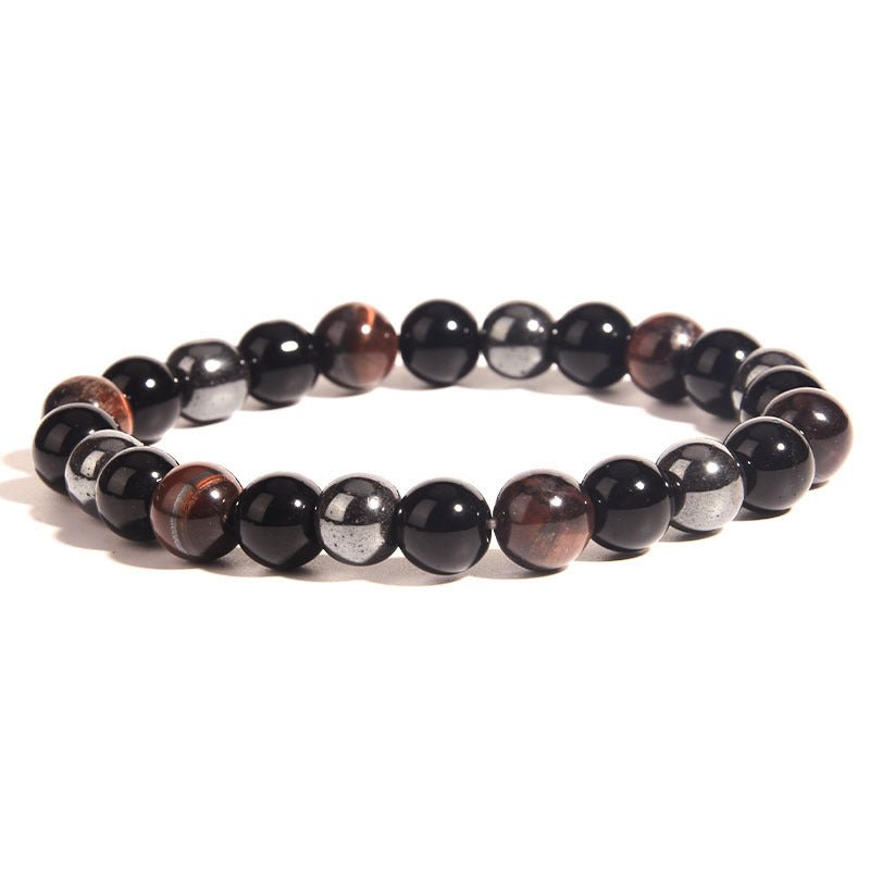 8mm Multi Color Tiger Eye Hematite Mixed Bead Bracelets GEMROCKY-Bracelets-Red Tiger Eye-