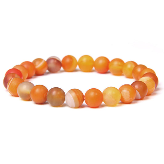 8mm Orange Stripe Agate Bead Bracelets GEMROCKY-Bracelets-