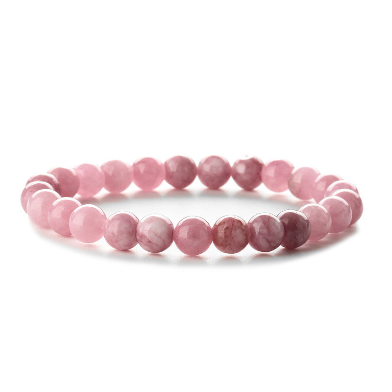 8mm Pink Stone Bead Bracelets GEMROCKY-Bracelets-