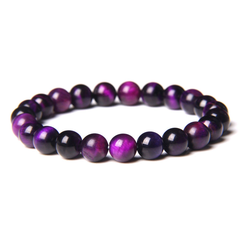 8mm Purple Tiger Eye Bead Bracelets GEMROCKY-Bracelets-