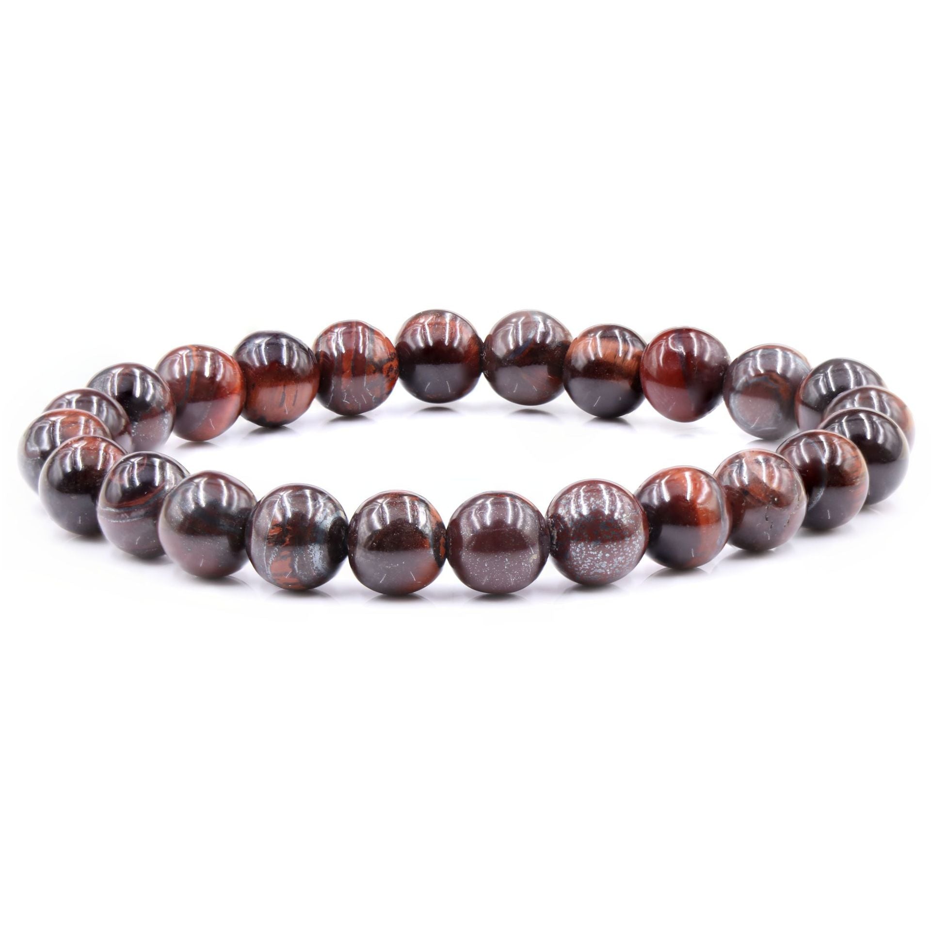 8mm Red Tiger Eye Stone Bead Bracelets GEMROCKY-Bracelets-