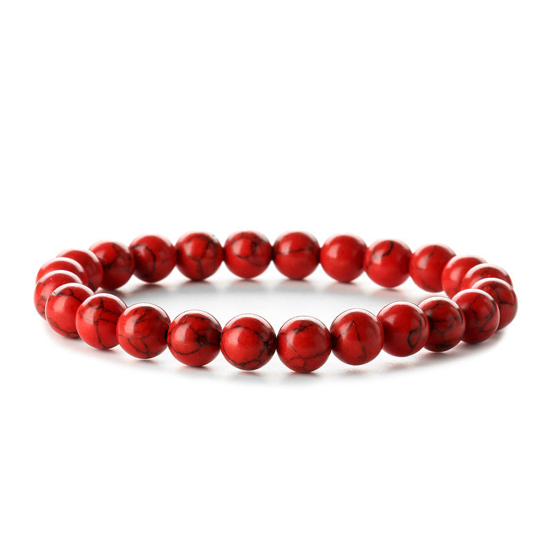 8mm Red Turquoise Bead Bracelets GEMROCKY-Bracelets-