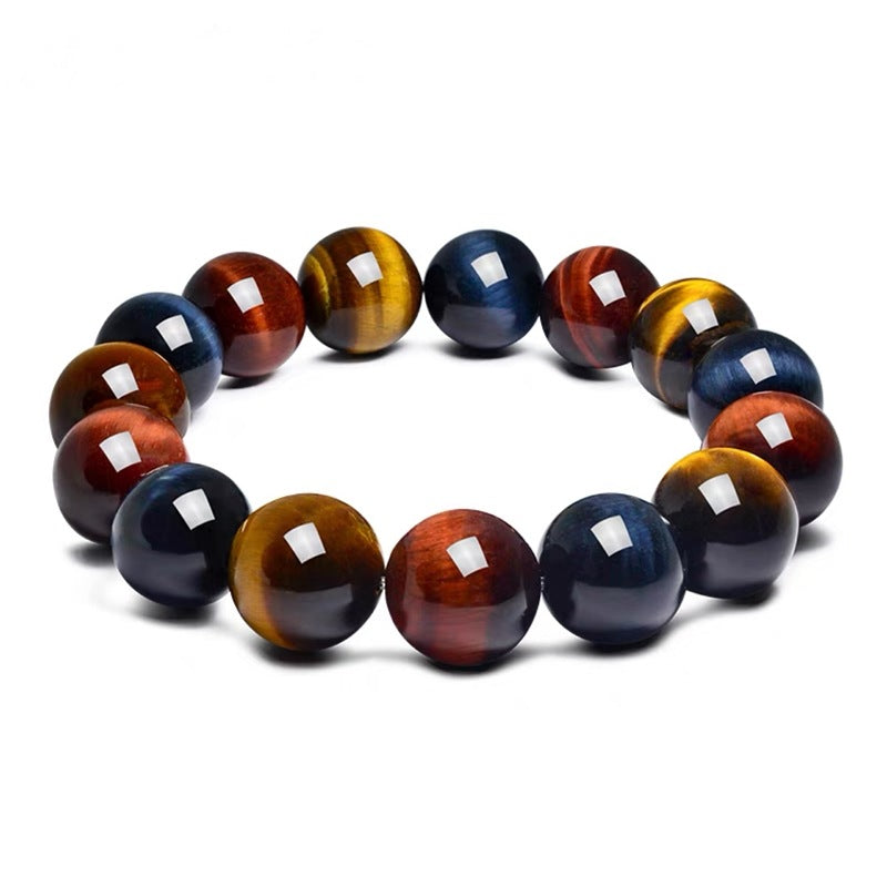 8mm Tri-color Tiger Eye Stone Bead Bracelets GEMROCKY-Bracelets-