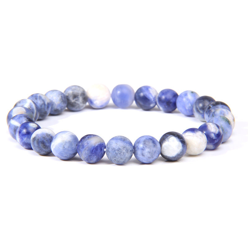 8mm White Spot Sodalite Bead Bracelets GEMROCKY-Bracelets-