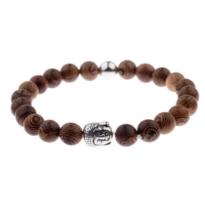 8mm Wooden Mixed Crystal Bead Bracelets GEMROCKY-Bracelets-Buddha/ Wood-