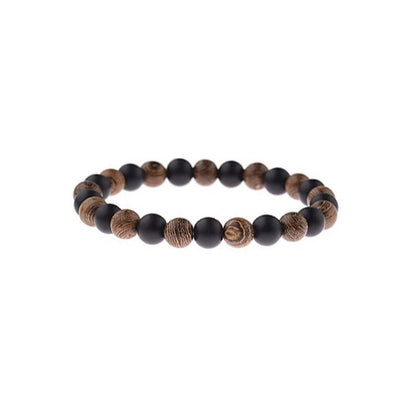 8mm Wooden Mixed Crystal Bead Bracelets GEMROCKY-Bracelets-Frosted Black Stone/Wood-