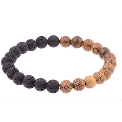 8mm Wooden Mixed Crystal Bead Bracelets GEMROCKY-Bracelets-Lava Stone/Wood-