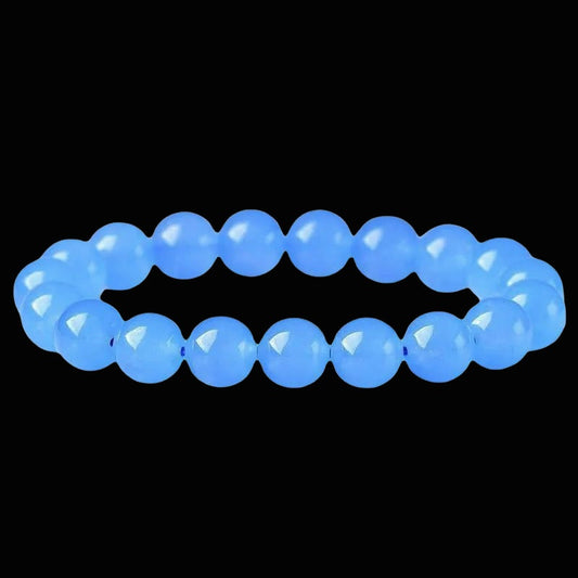 8mm Blue Agate Stone Bead Bracelets GEMROCKY-Bracelets-GEMROCKY