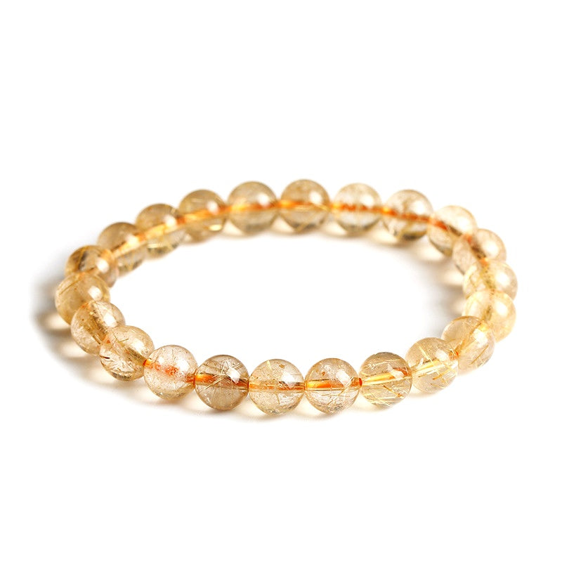 8mm Golden Rutilated Quartz Bead Bracelets GEMROCKY-Bracelets-GEMROCKY