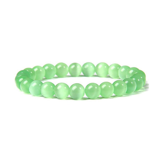 8mm Green Cat Eye Stone Bead Bracelets GEMROCKY-Bracelets-GEMROCKY