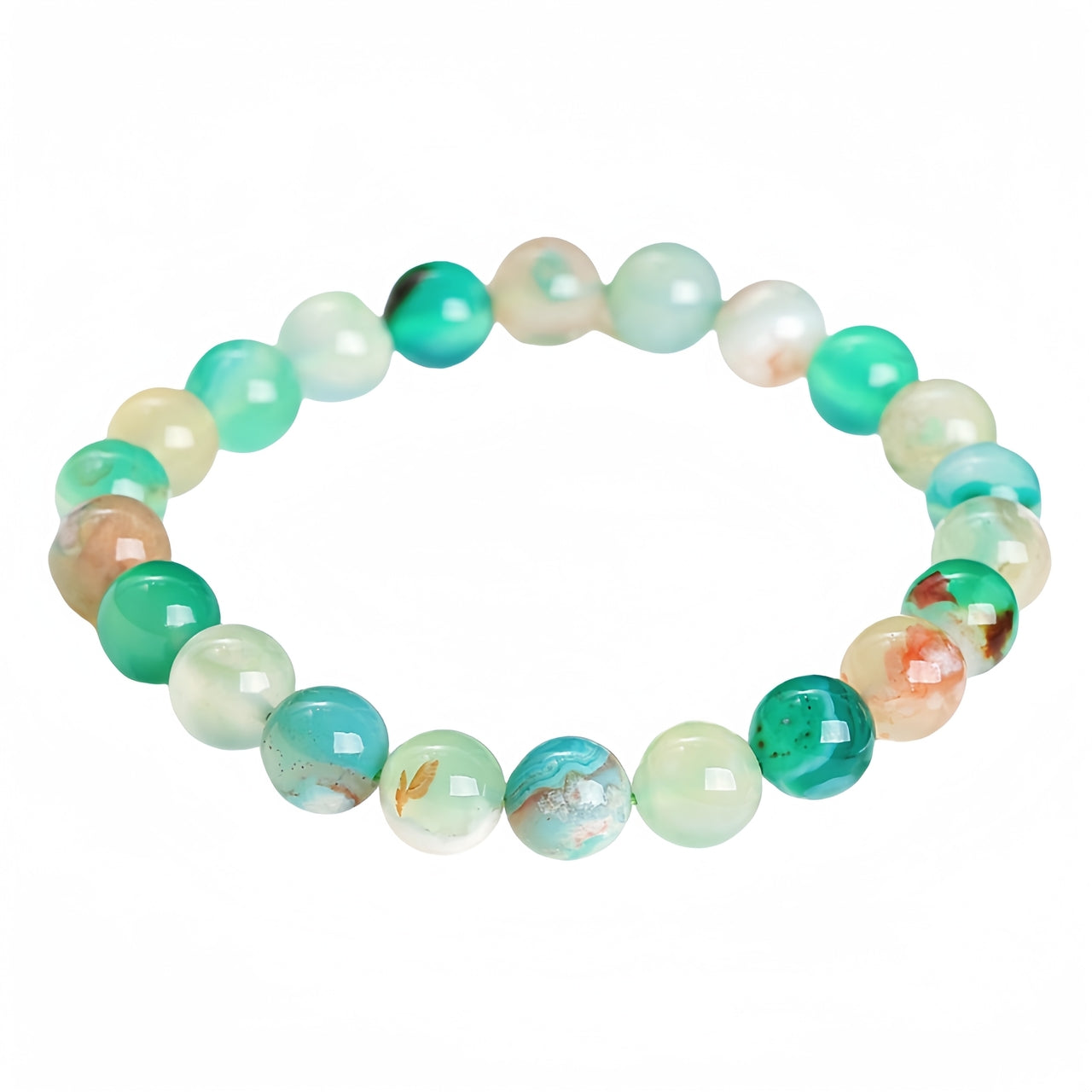 8mm Green Flower Agate Bead Bracelets GEMROCKY-Bracelets-GEMROCKY