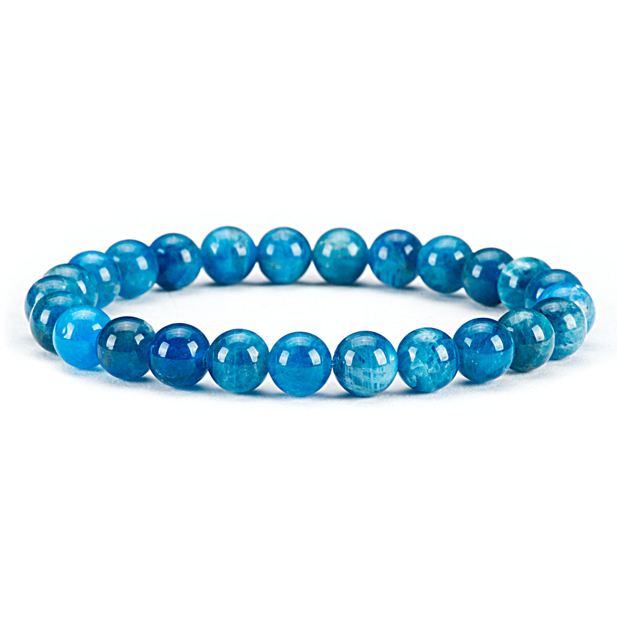 8mm High Quality Blue Apatite Bead Bracelets GEMROCKY-Bracelets-GEMROCKY