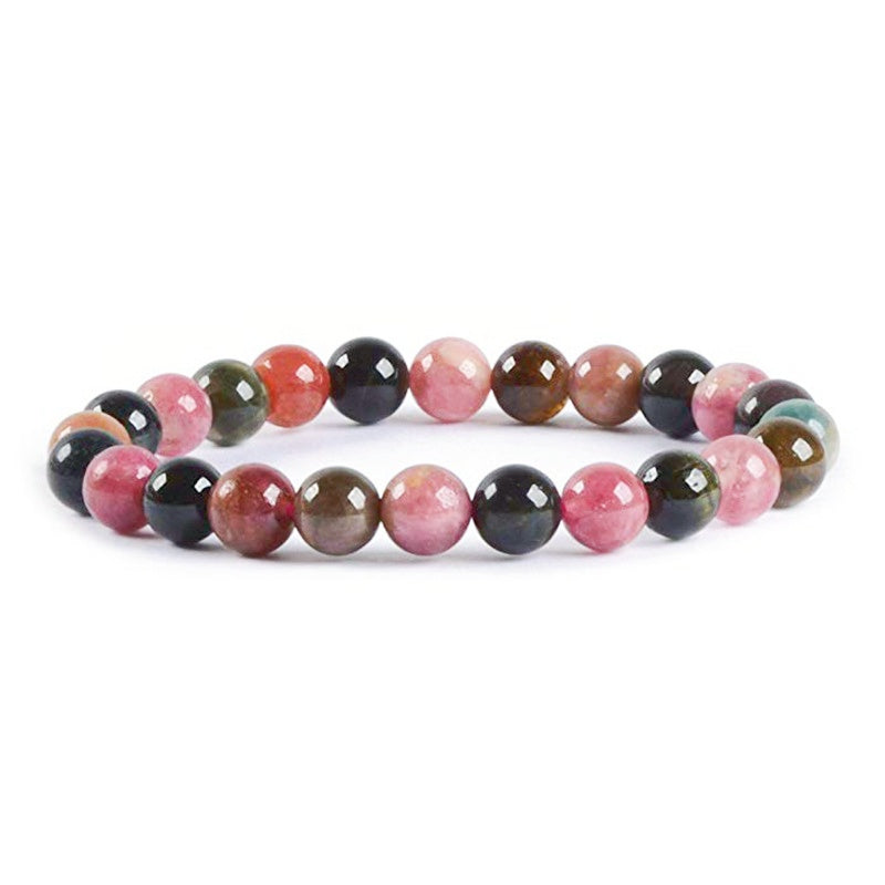 8mm Rainbow Tourmaline Bead Bracelets GEMROCKY-Bracelets-GEMROCKY