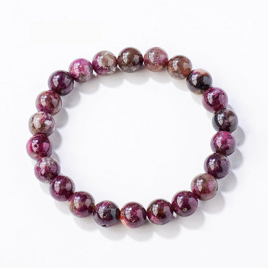 8mm Plum Blossom Tourmaline Bead Bracelets GEMROCKY-Bracelets-GEMROCKY