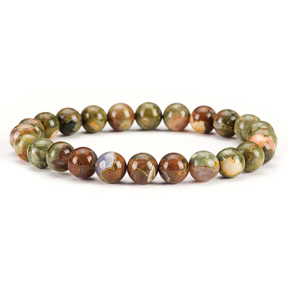 8mm Rhyolite Bead Bracelets GEMROCKY-Bracelets-GEMROCKY