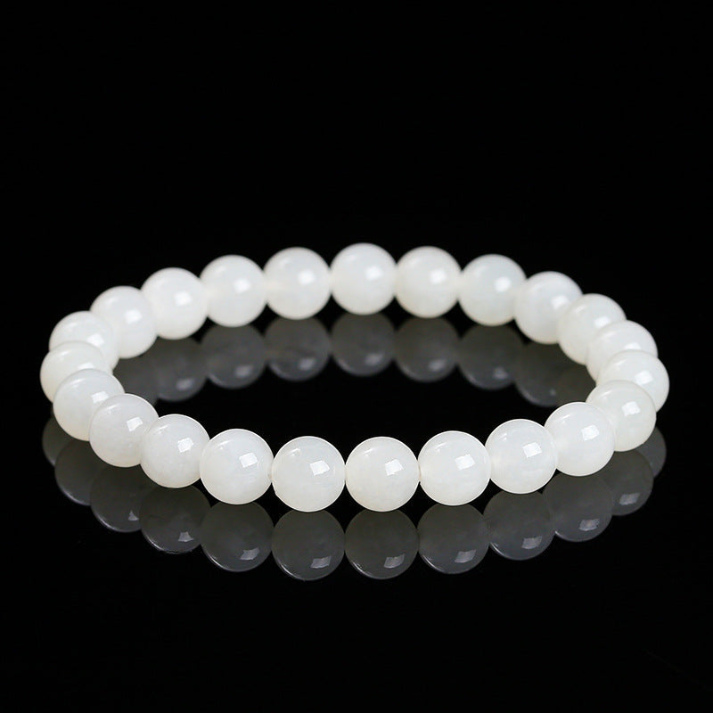 8mm White Jade Bead Bracelets GEMROCKY-Bracelets-GEMROCKY