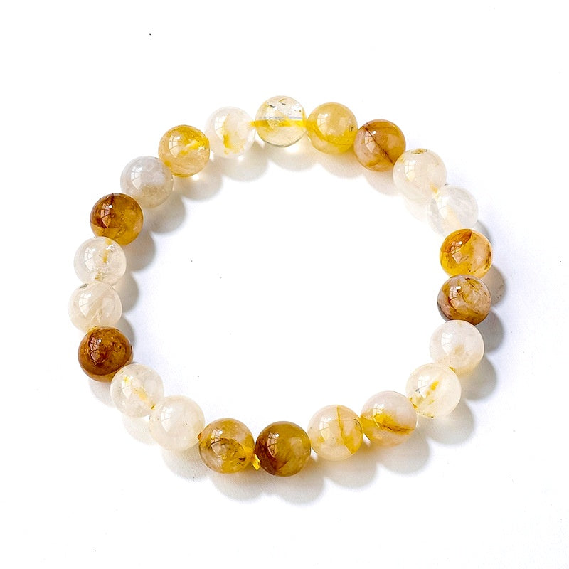 8mm Yellow Fire Quartz Bead Bracelets GEMROCKY-Bracelets-GEMROCKY