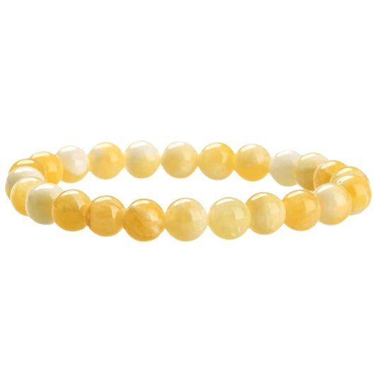 8mm Yellow Honeystone Calcite Bead Bracelets GEMROCKY-Bracelets-GEMROCKY