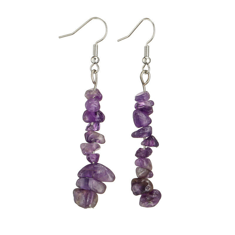 9 Crystal Chip Eardrop Earrings GEMROCKY-Jewelry-Amethyst-