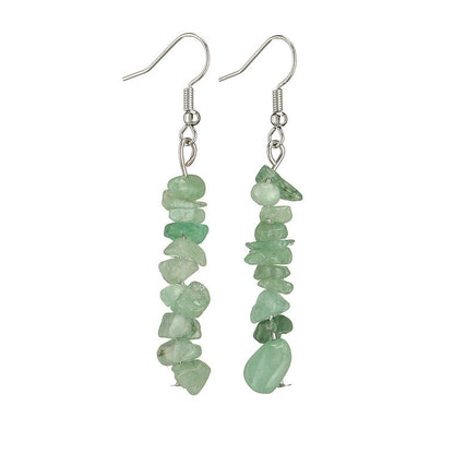 9 Crystal Chip Eardrop Earrings GEMROCKY-Jewelry-Green Aventurine-