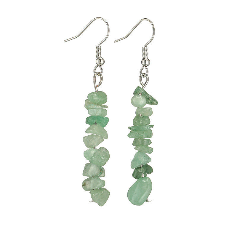 9 Crystal Chip Eardrop Earrings GEMROCKY-Jewelry-Green Aventurine-