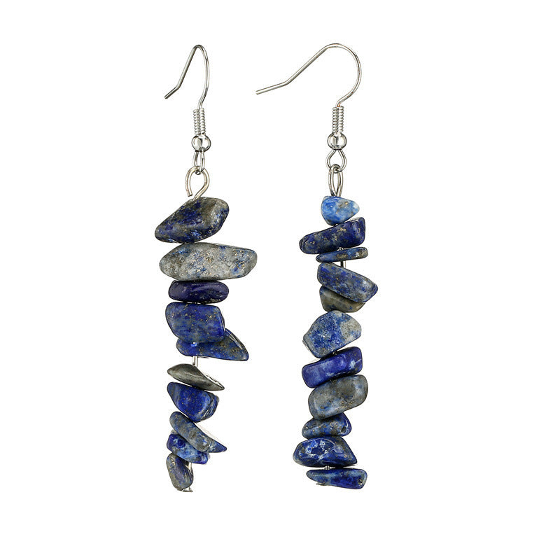 9 Crystal Chip Eardrop Earrings GEMROCKY-Jewelry-Lapis Lazuli-