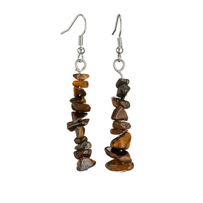 9 Crystal Chip Eardrop Earrings GEMROCKY-Jewelry-Tiger Eye Stone-