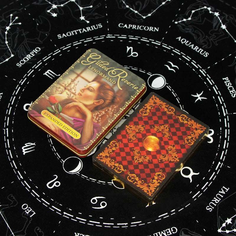 9 Styles of Metal Box Bronzing Side Tarot Cards with Guidebooks GEMROCKY-Psychic-7-