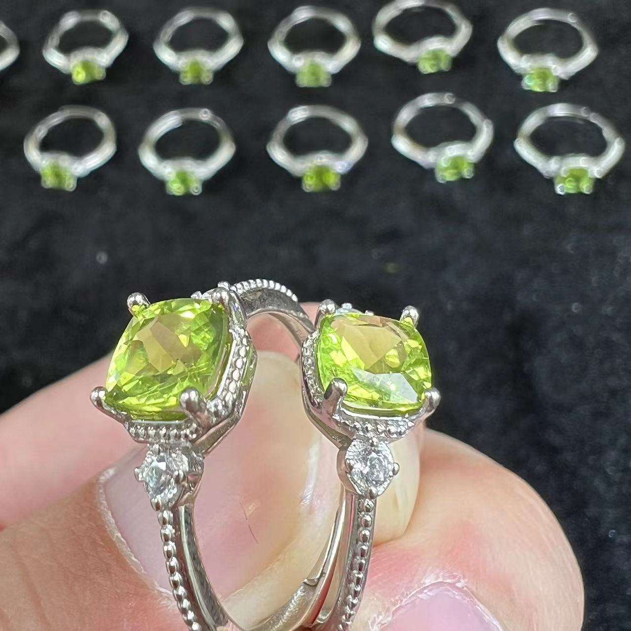 925 Silver Peridot Rings GEMROCKY-Jewelry-