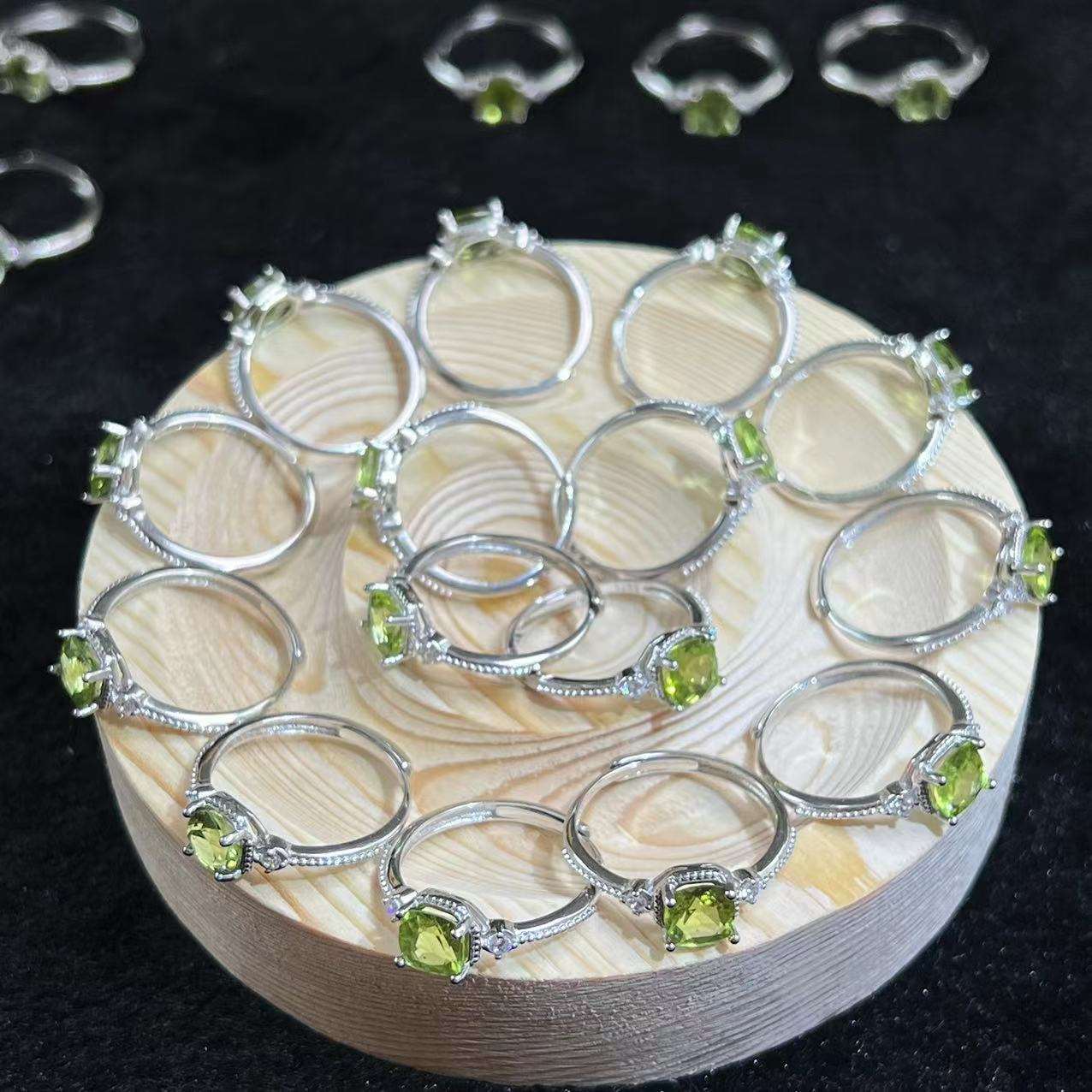 925 Silver Peridot Rings GEMROCKY-Jewelry-