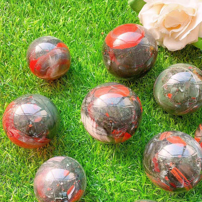 African Blood Stone Spheres GEMROCKY-Spheres-