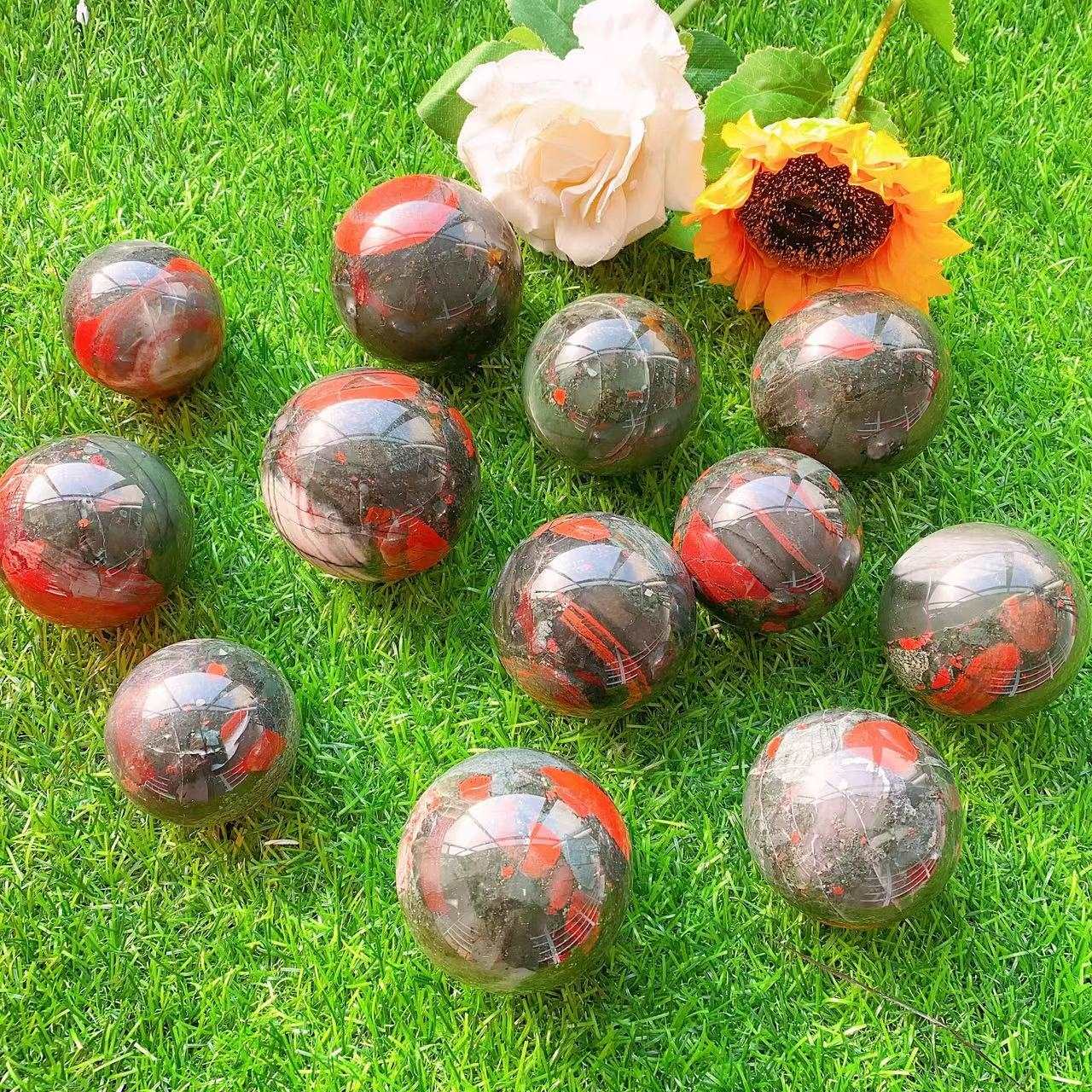 African Blood Stone Spheres GEMROCKY-Spheres-