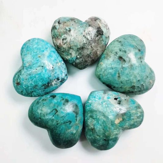 Amazonite Hearts GEMROCKY-Carvings-