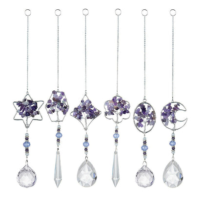 Amethyst Chip Life Tree Pendant Suncatcher Ornaments GEMROCKY-Decoration-