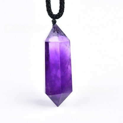 Amethyst Double Points Necklaces GEMROCKY-Jewelry-