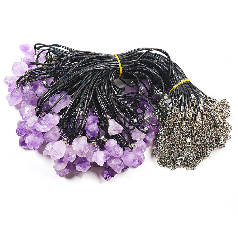 Amethyst Rough Stone Necklaces GEMROCKY-Jewelry-