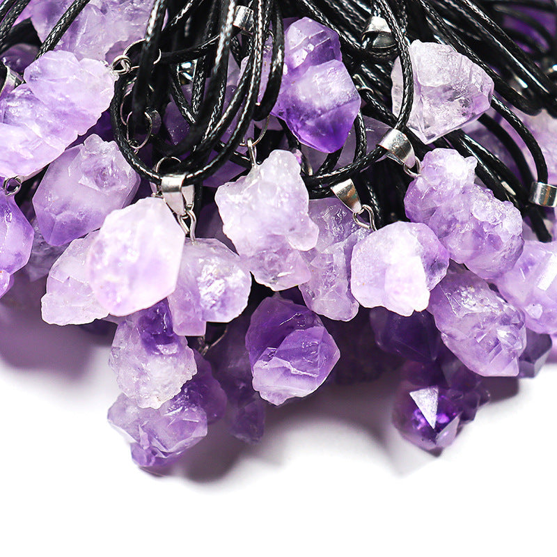 Amethyst Rough Stone Necklaces GEMROCKY-Jewelry-