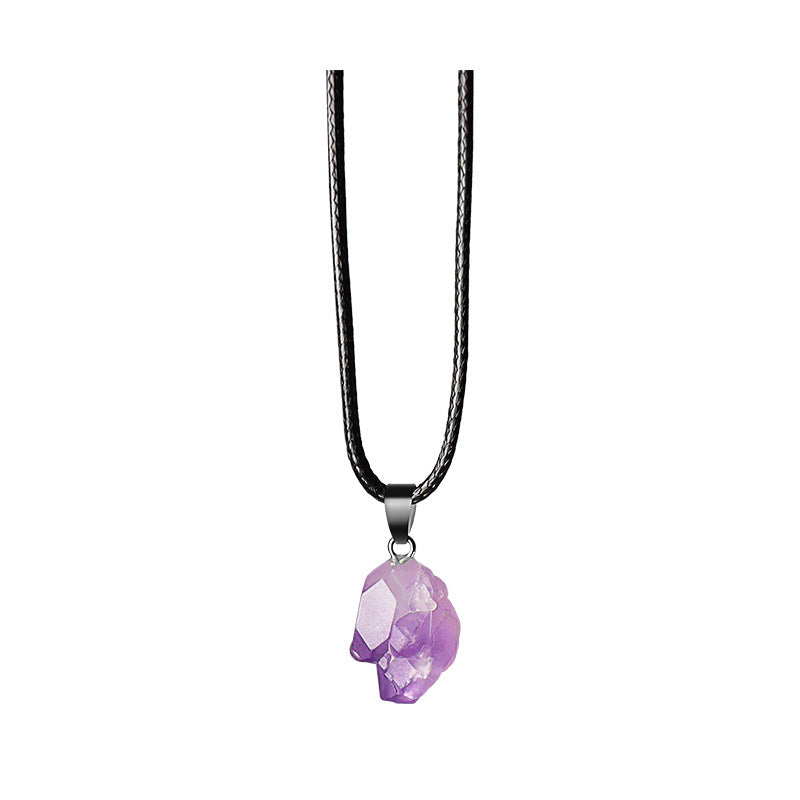 Amethyst Rough Stone Necklaces GEMROCKY-Jewelry-