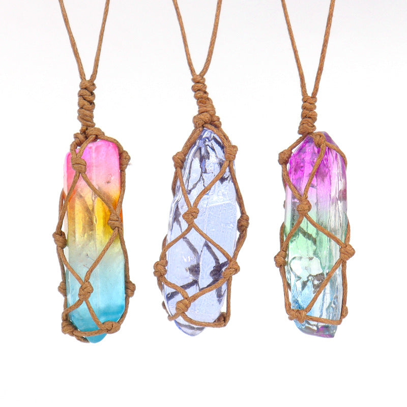 Angel Aura Clear Stone Pendant Necklaces GEMROCKY-Jewelry-