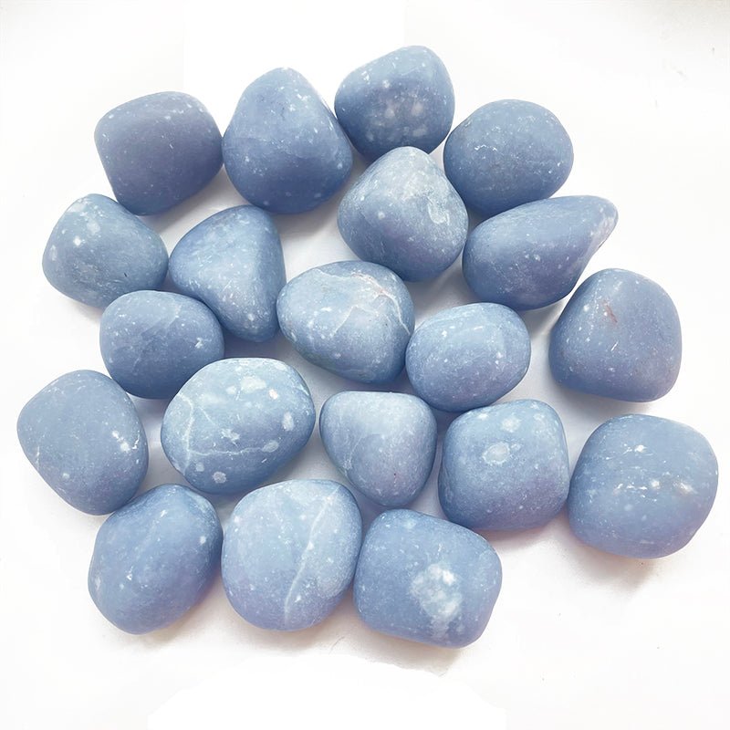 Angelite Tumble Stones GEMROCKY-Tumbles-