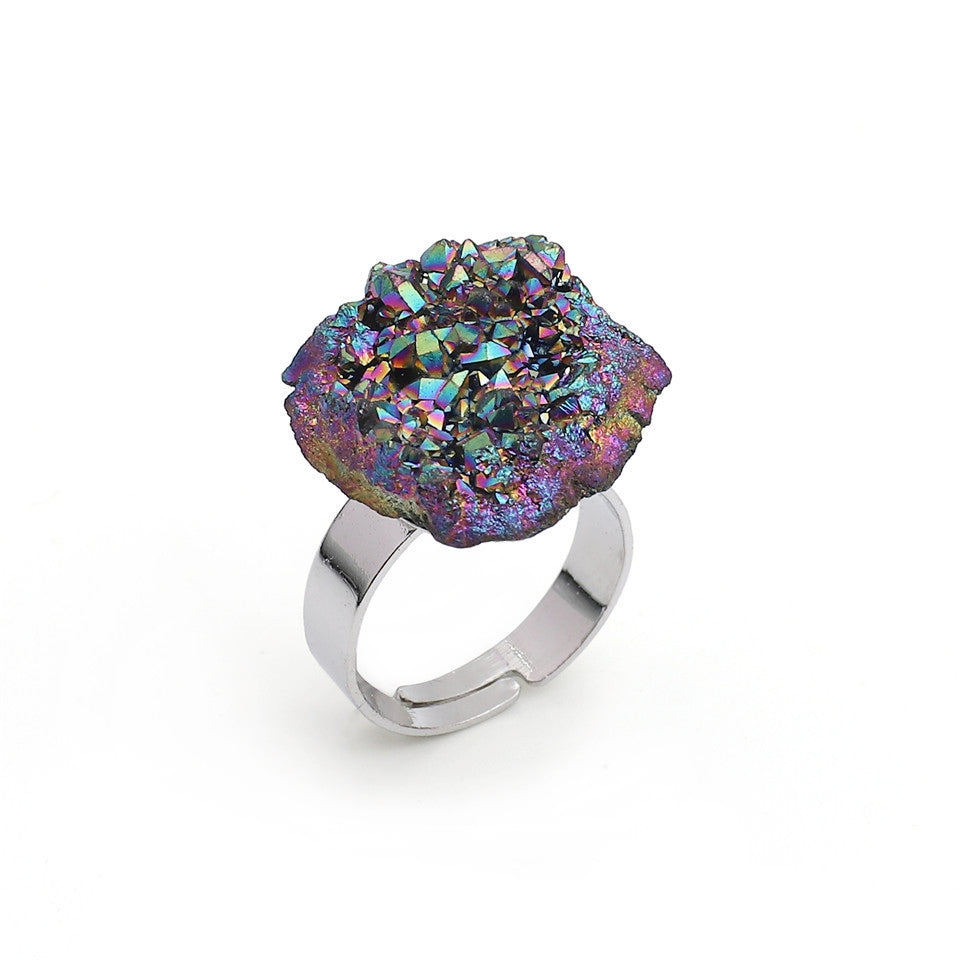 Aura Crystal Cluster Piece Rings GEMROCKY-Jewelry-Colorful-