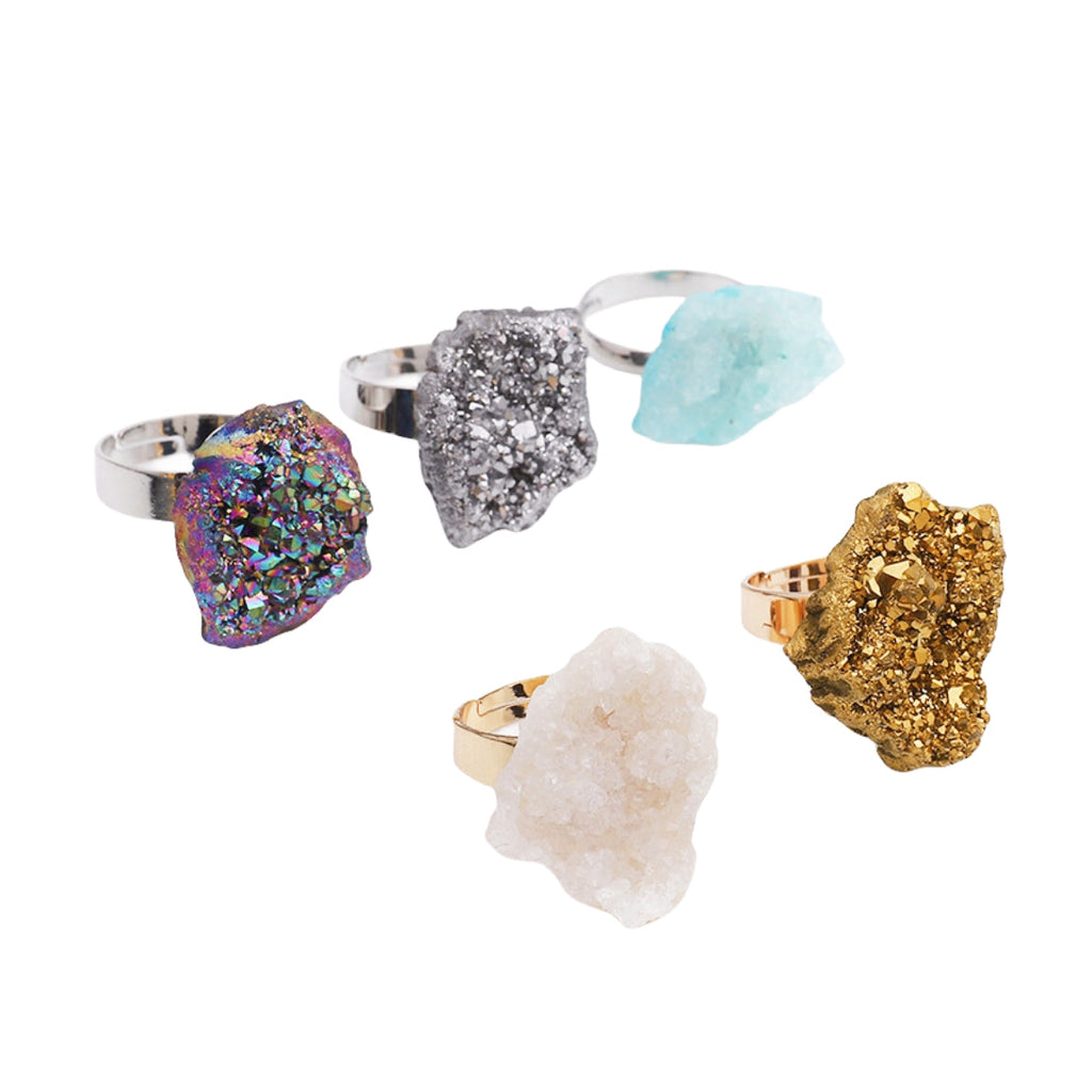 Aura Crystal Cluster Piece Rings GEMROCKY-Jewelry-